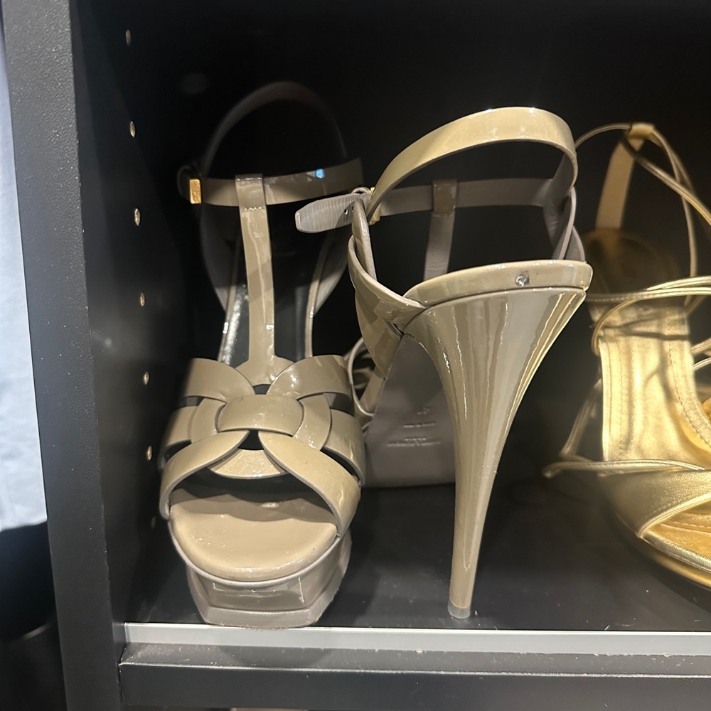 YSL platform women in Grey